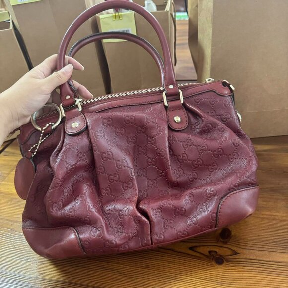 GUCCI GG SUKEY CANVAS LEATHER TOTE BAG - Picture 1 of 16
